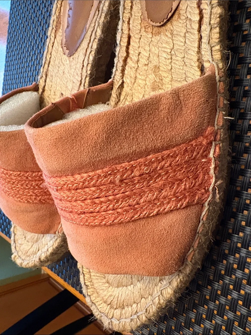 Halston Heritage Coral Suede Espadrille Slide
